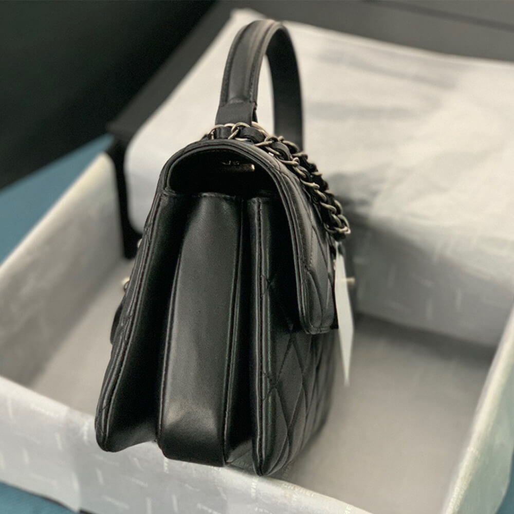 Ch**el flap bag with top handle