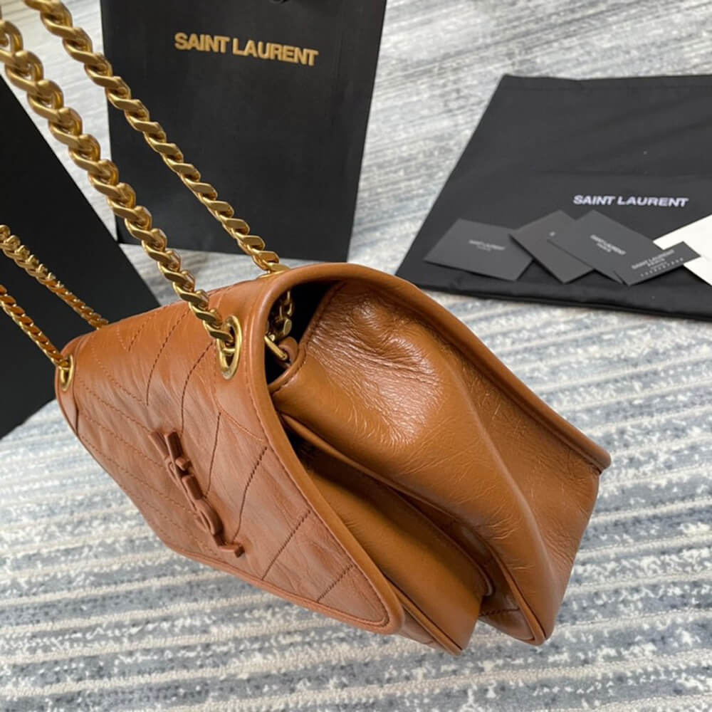 Sa1nt Lau*nt niki medium in crinkled vintage leather