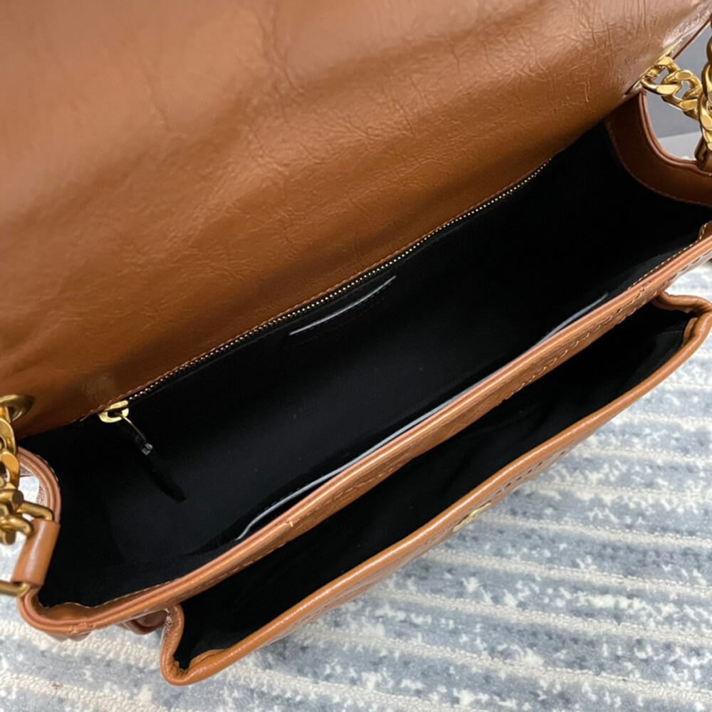 Sa1nt Lau*nt niki medium in crinkled vintage leather