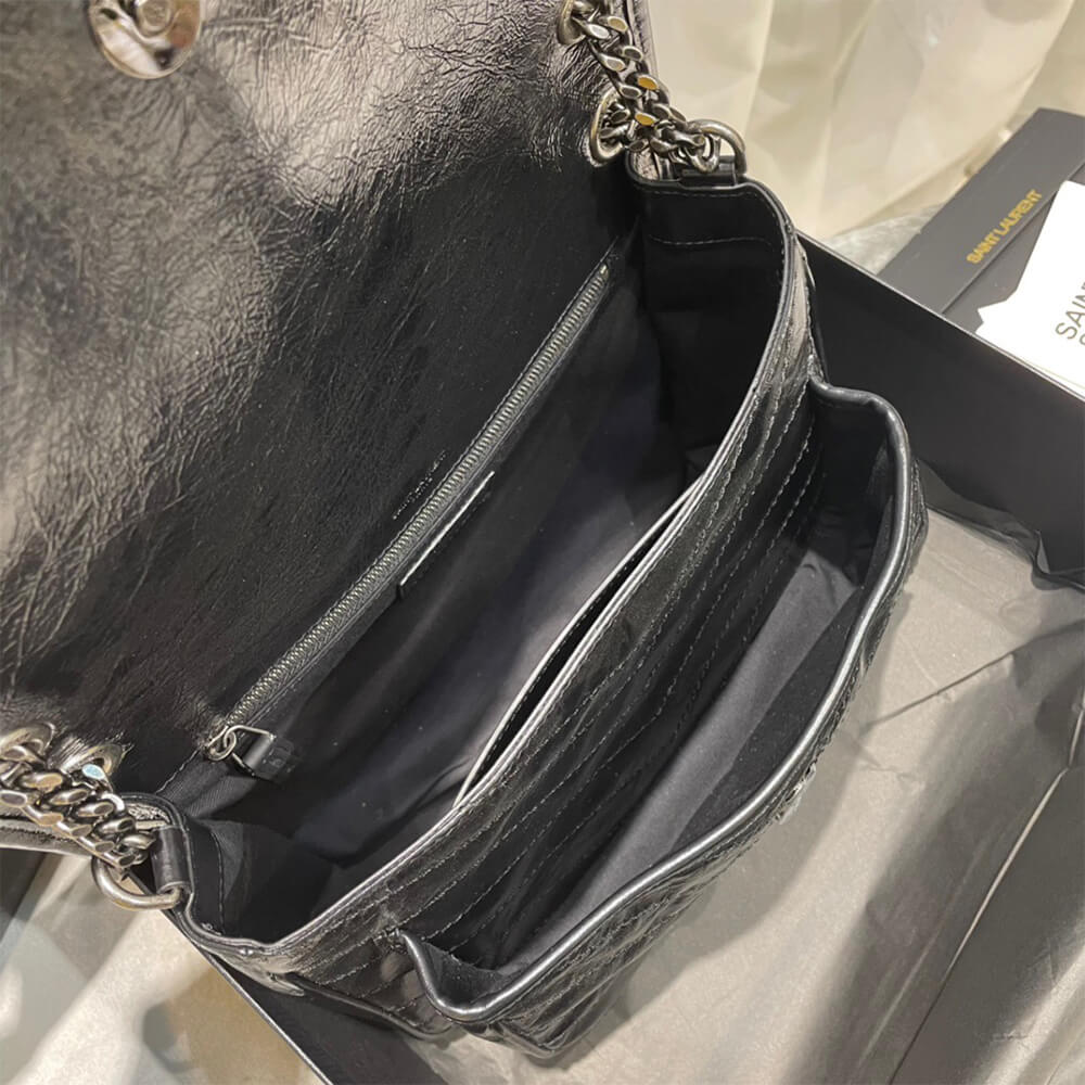 Sa1nt Lau*nt niki medium in crinkled vintage leather