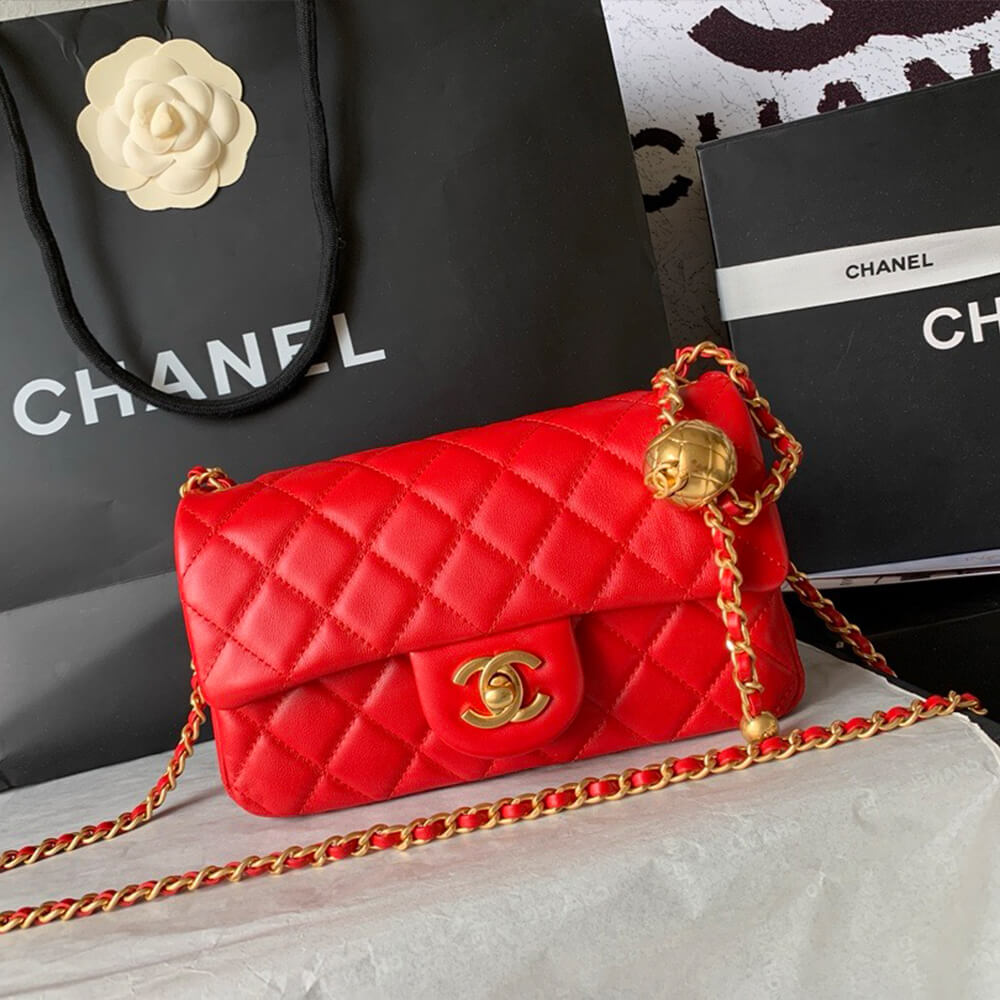 Ch**el pearl crush mini rectangular flap