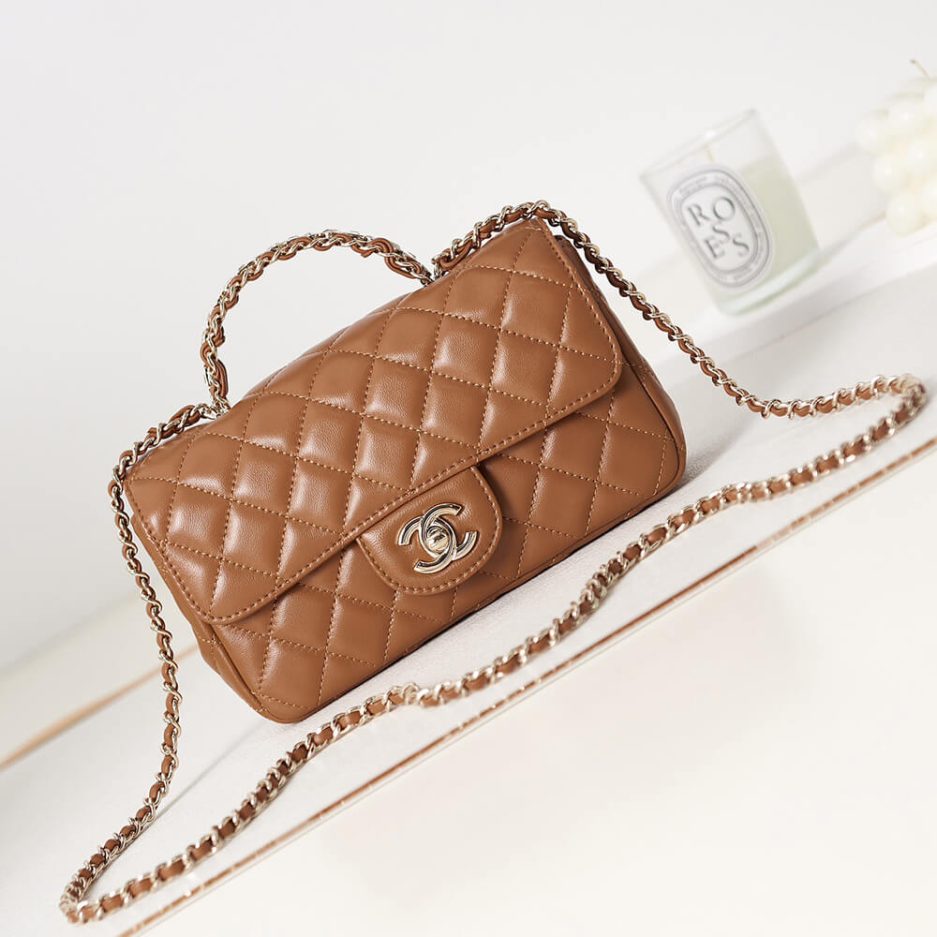Ch**el mini flap with top handle