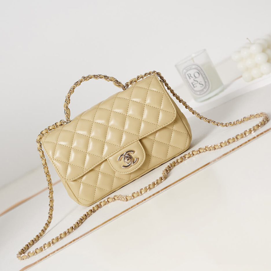 Ch**el mini flap with top handle