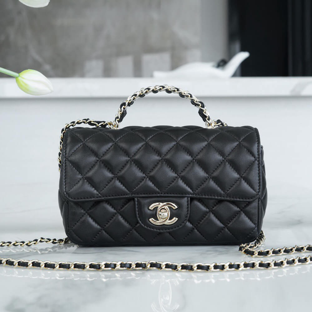 Ch**el mini flap with top handle