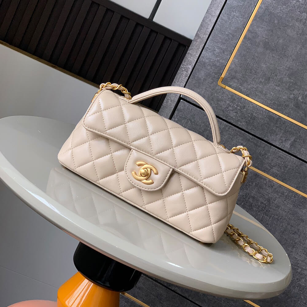 Ch**el mini flap bag with top handle(high-end grade)