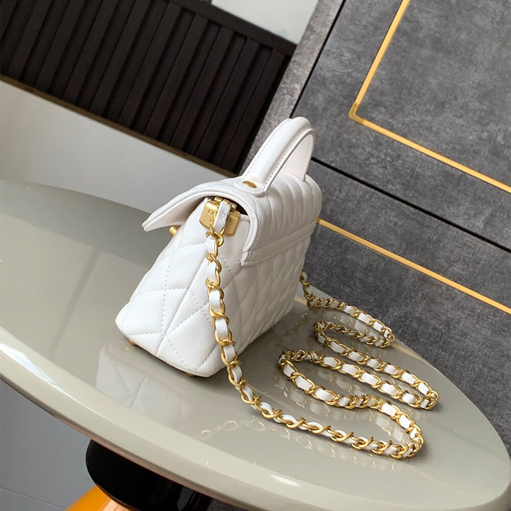 Ch**el mini flap bag with top handle(high-end grade)