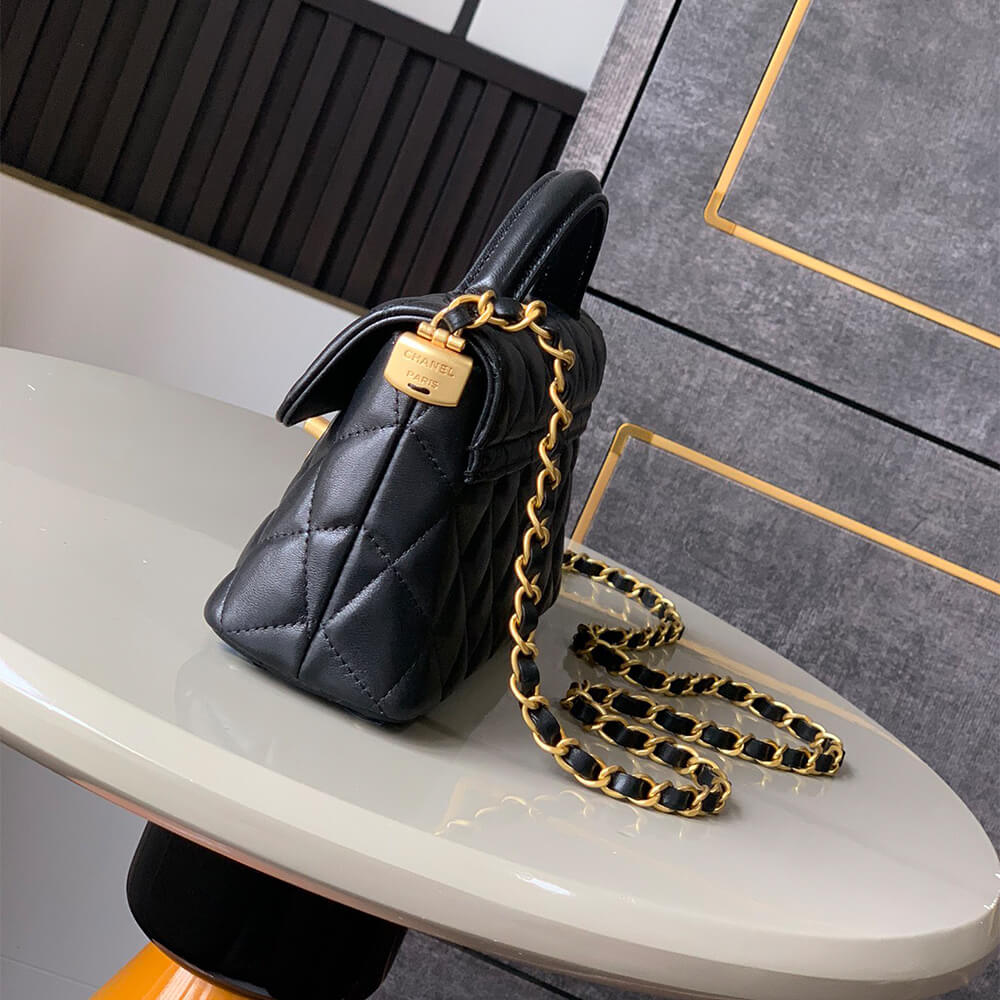 Ch**el mini flap bag with top handle(high-end grade)
