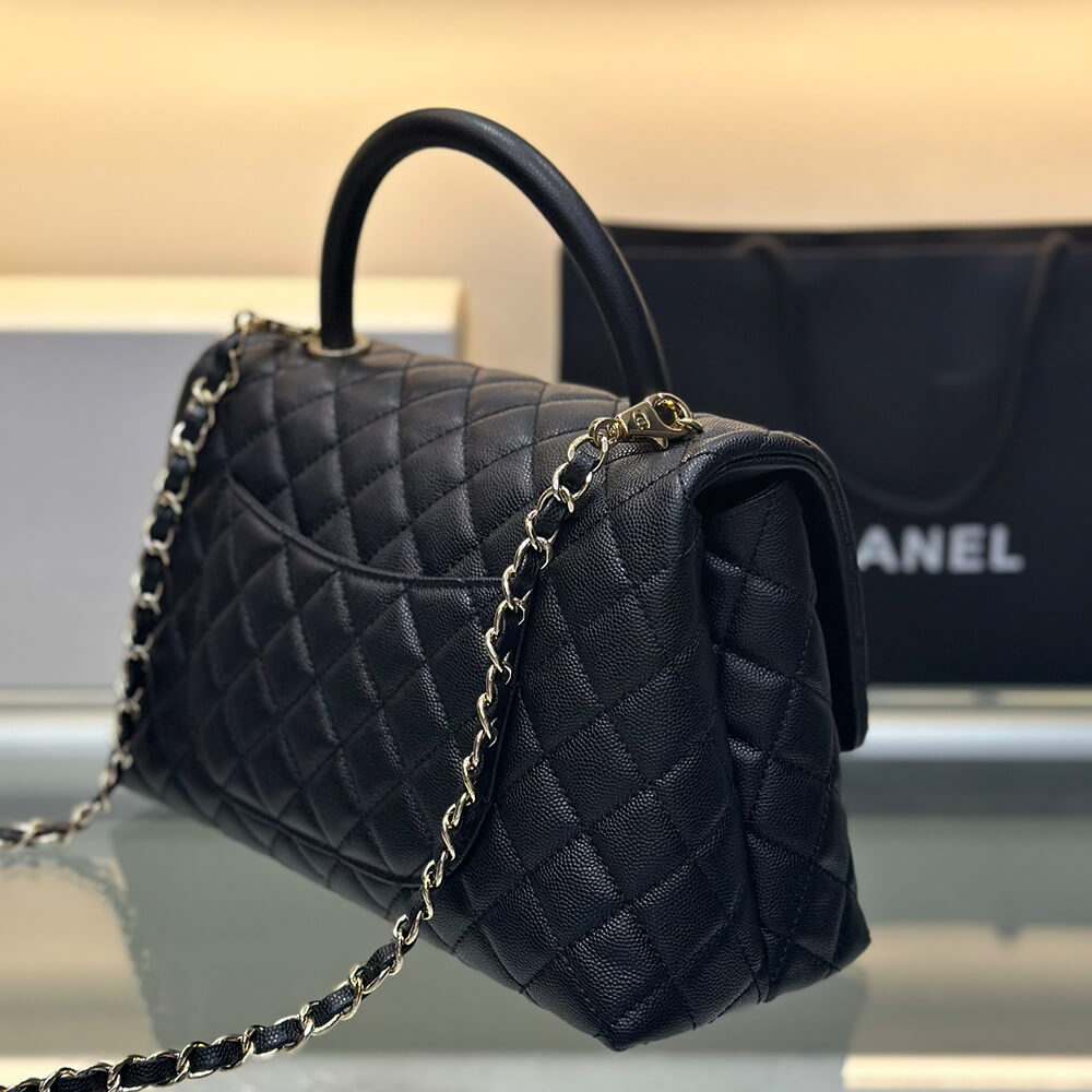 Ch**el large flap bag with top handle(high-end grade)