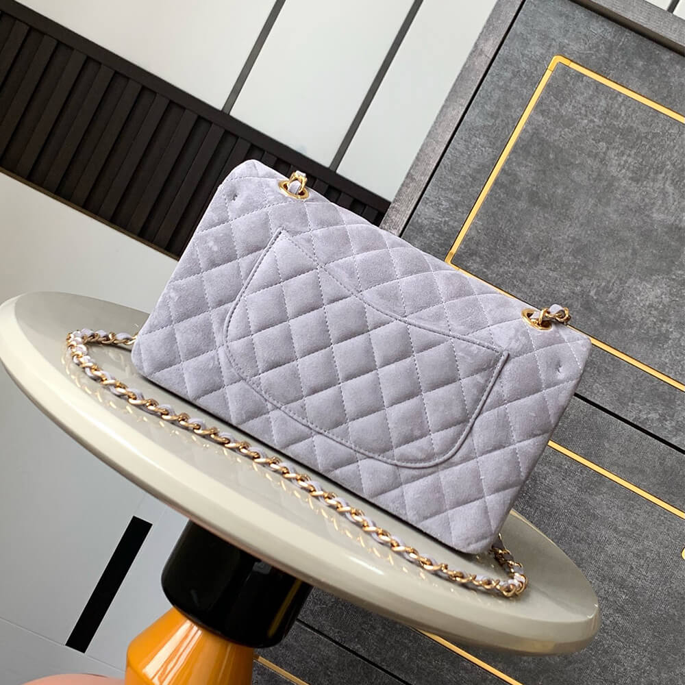 Ch**el suede classic double flap handbag(high-end grade)