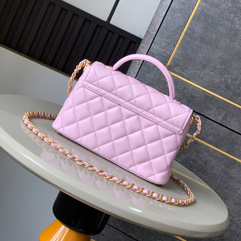 Ch**el small flap bag with top handle(high-end grade)