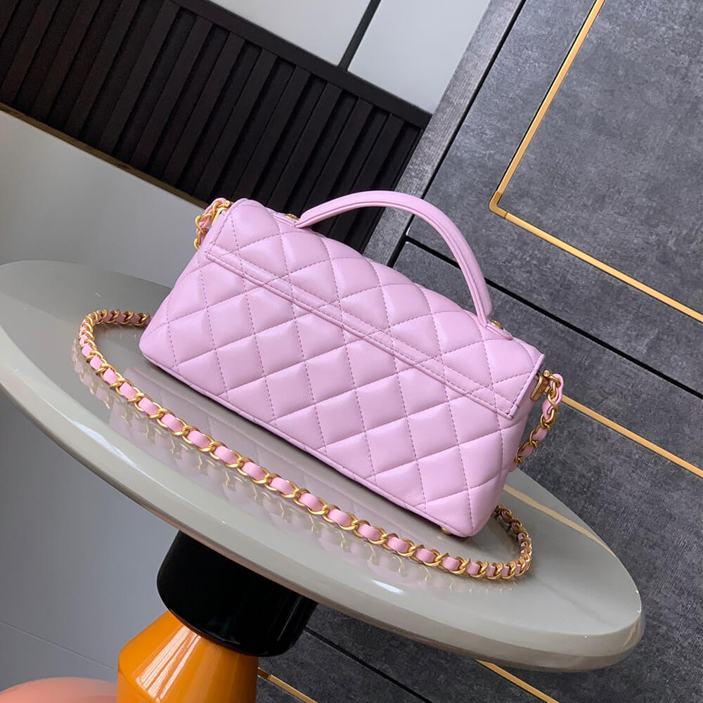 Ch**el mini flap bag with top handle(high-end grade)
