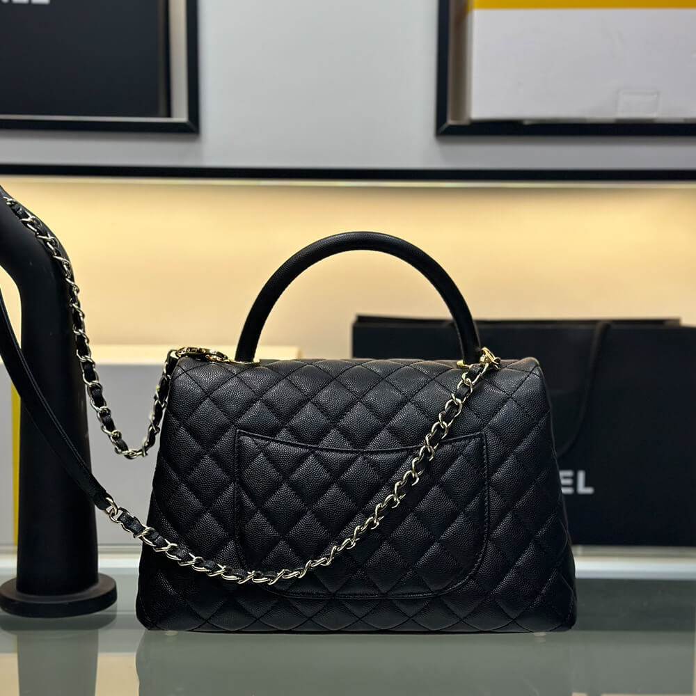Ch**el large flap bag with top handle(high-end grade)