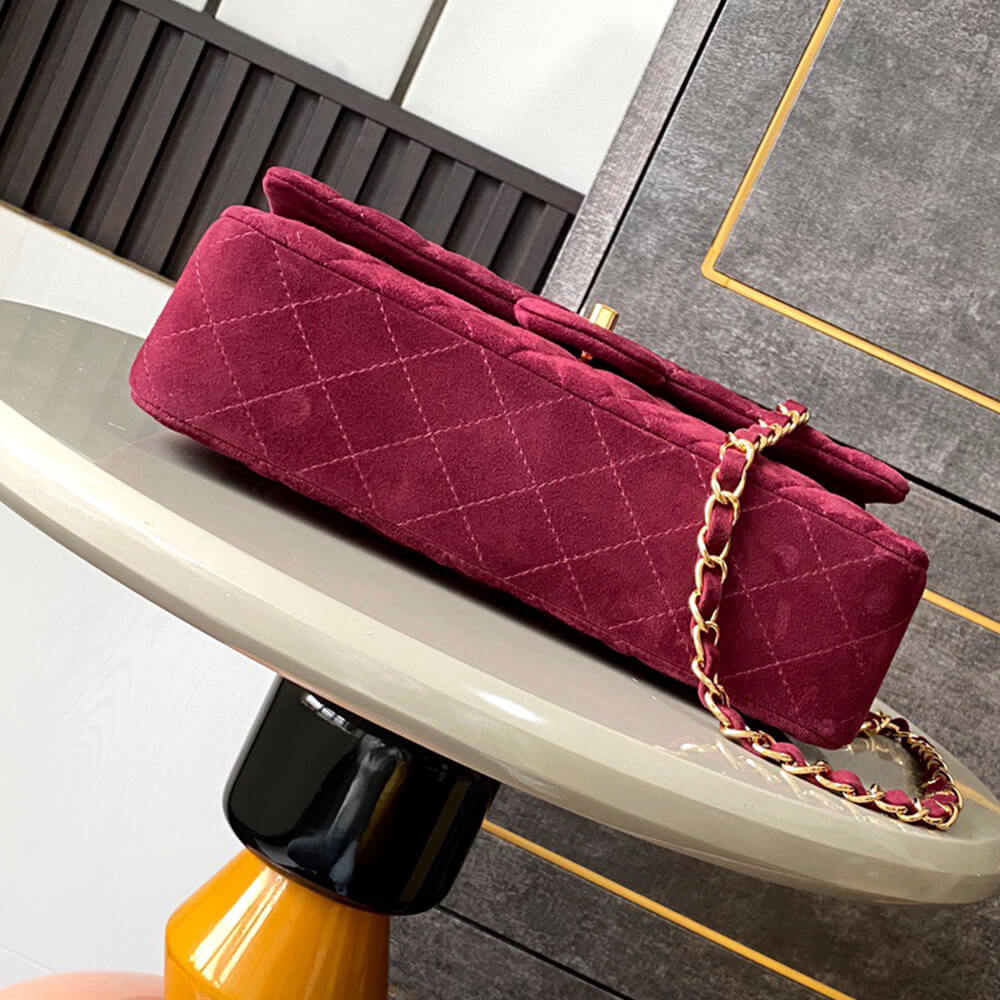 Ch**el suede classic double flap handbag(high-end grade)