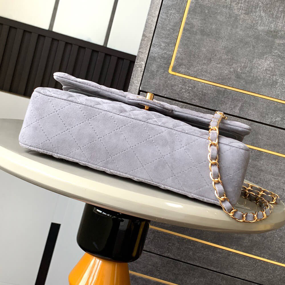 Ch**el suede classic double flap handbag(high-end grade)