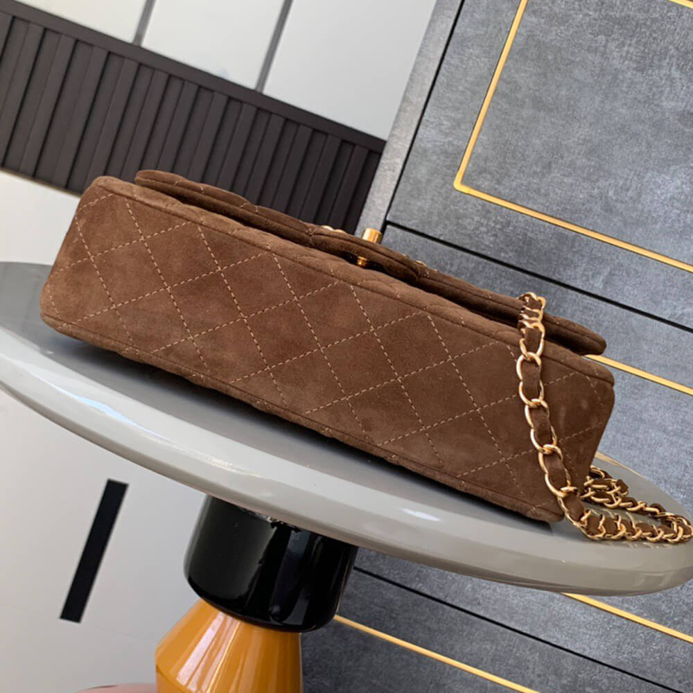 Ch**el suede classic double flap handbag(high-end grade)