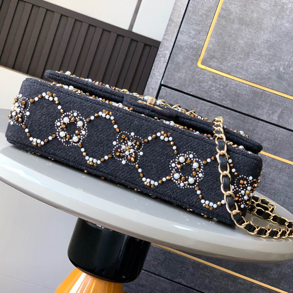 Ch**el pearl classic double flap handbag(high-end grade)