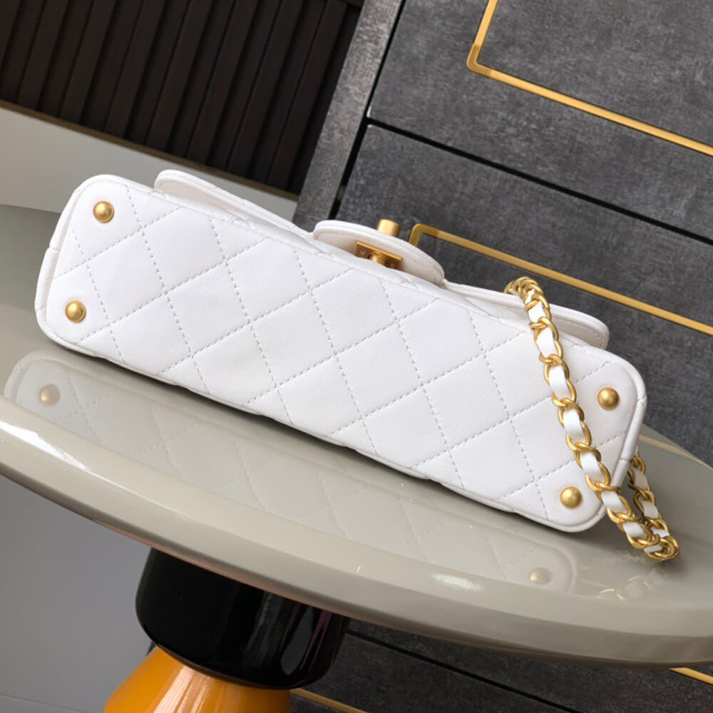 Ch**el mini flap bag with top handle(high-end grade)