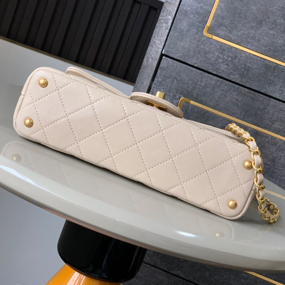 Ch**el mini flap bag with top handle(high-end grade)