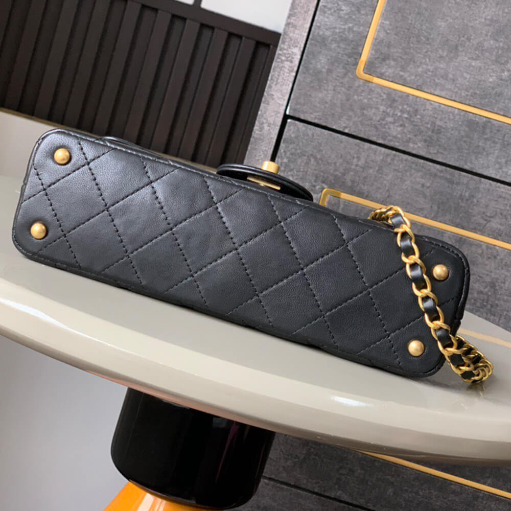 Ch**el mini flap bag with top handle(high-end grade)