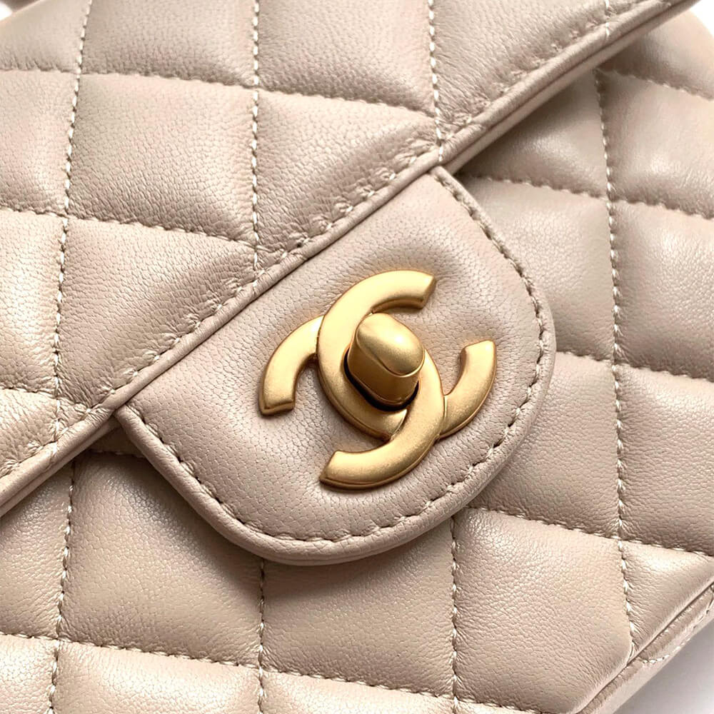 Ch**el small flap bag with top handle(high-end grade)