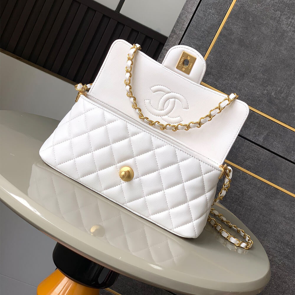 Ch**el mini flap bag with top handle(high-end grade)