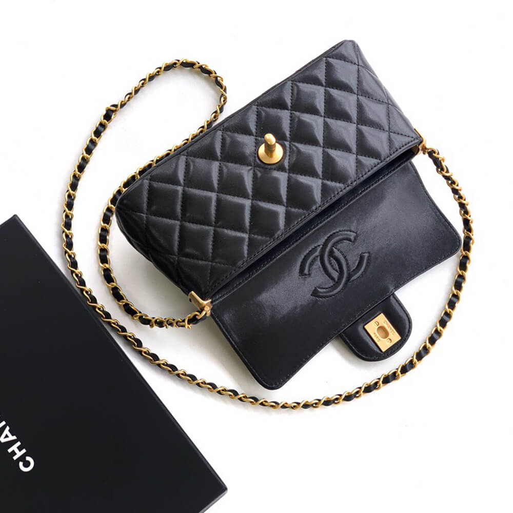 Ch**el mini flap bag with top handle(high-end grade)