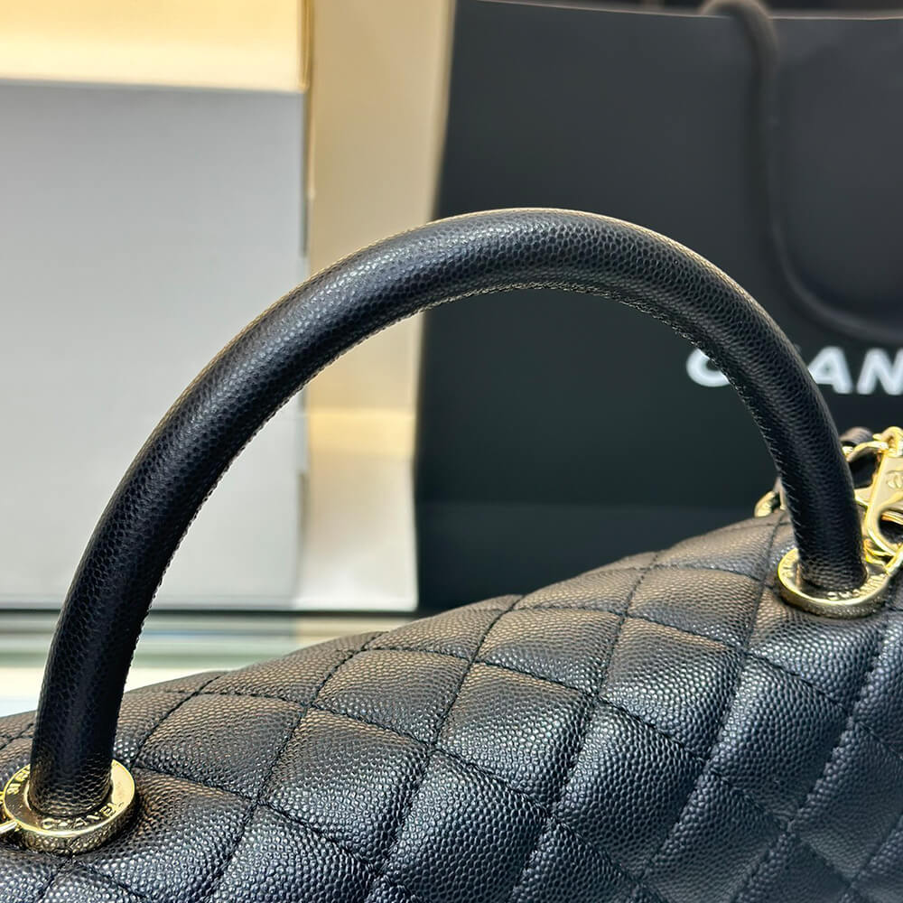 Ch**el large flap bag with top handle(high-end grade)