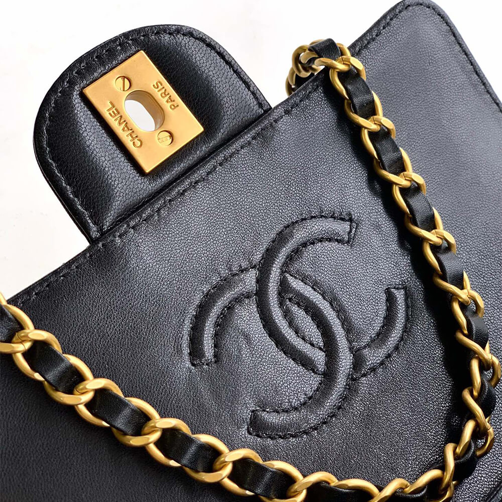 Ch**el small flap bag with top handle(high-end grade)