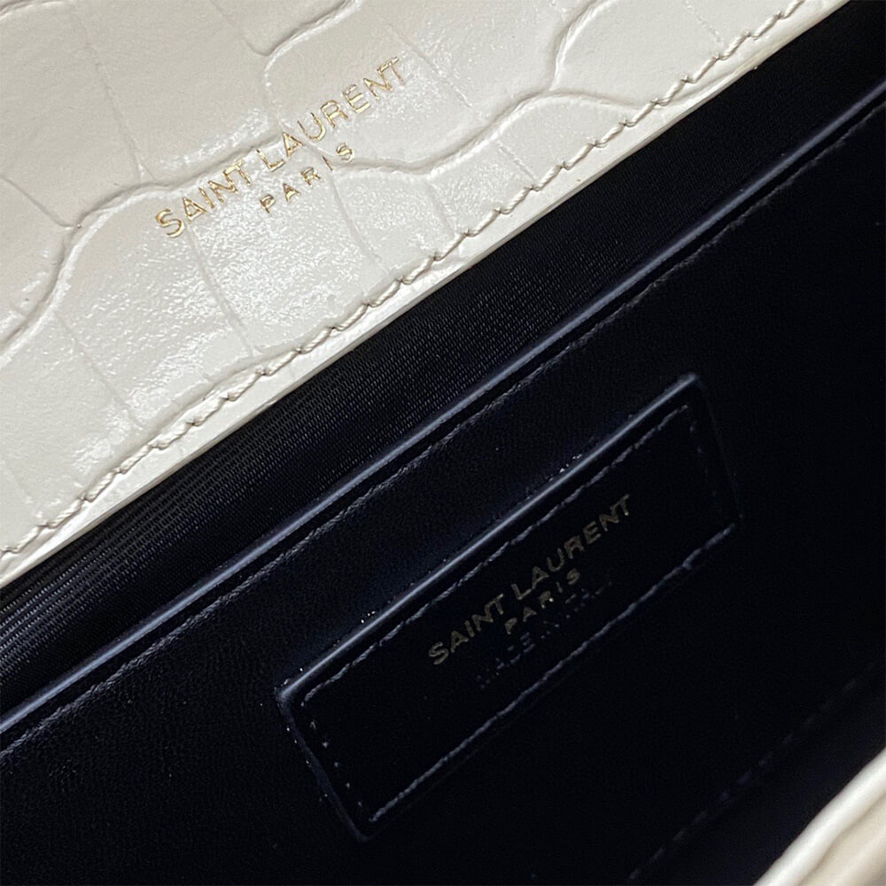 Y51 kate medium tassel in crocodile-embossed leather