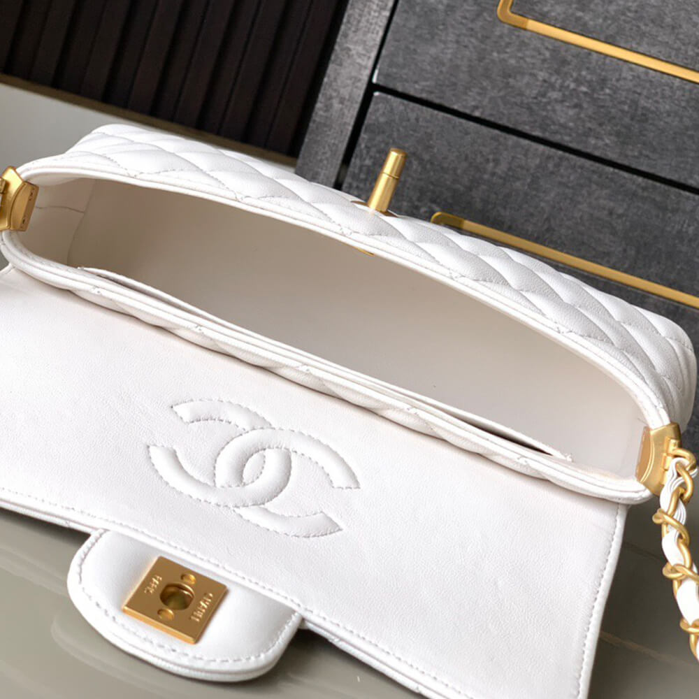 Ch**el mini flap bag with top handle(high-end grade)