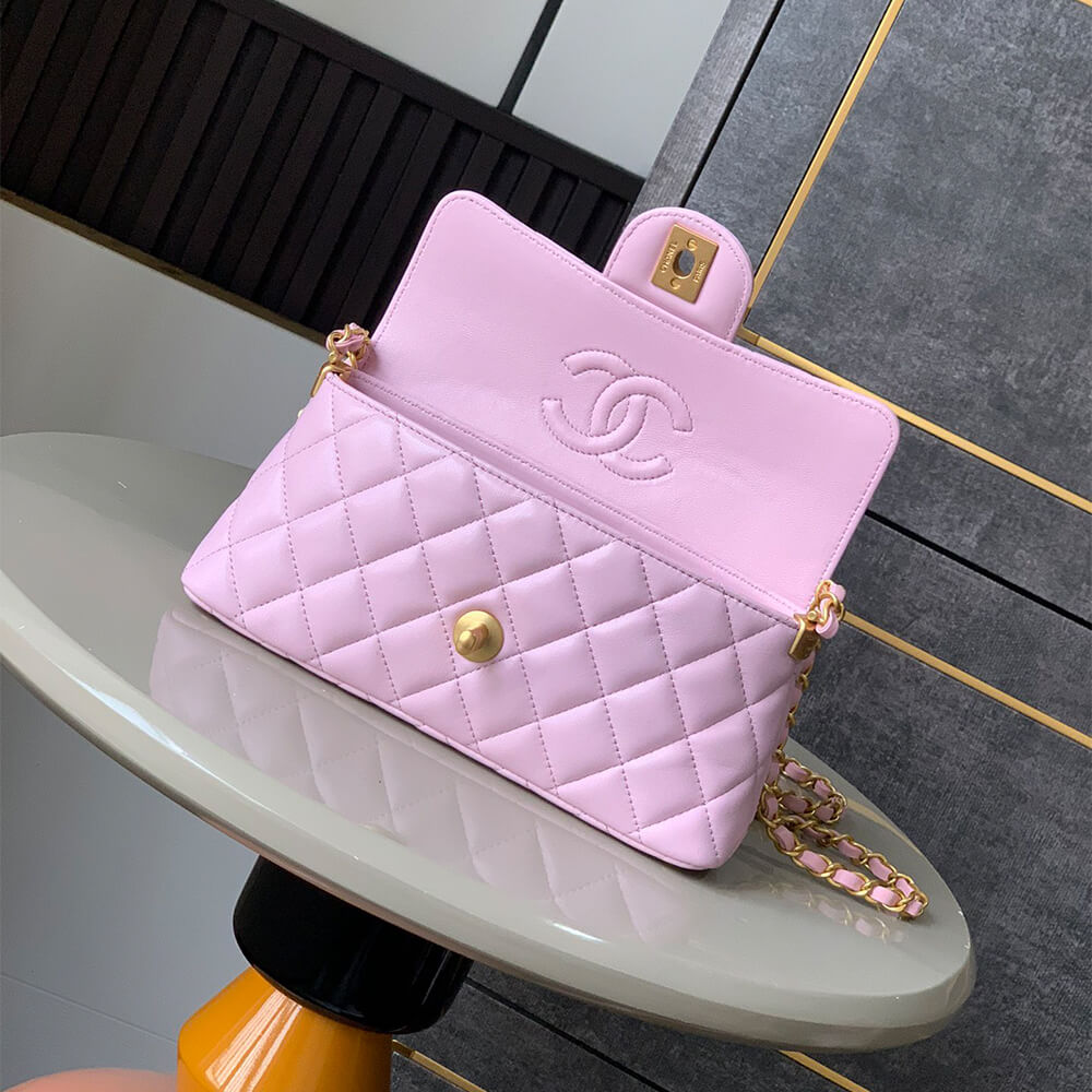 Ch**el mini flap bag with top handle(high-end grade)