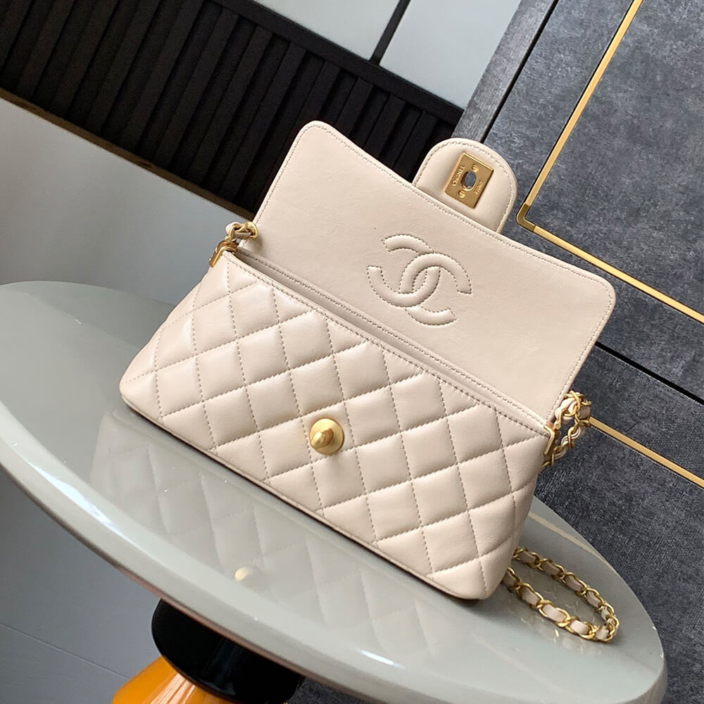 Ch**el mini flap bag with top handle(high-end grade)
