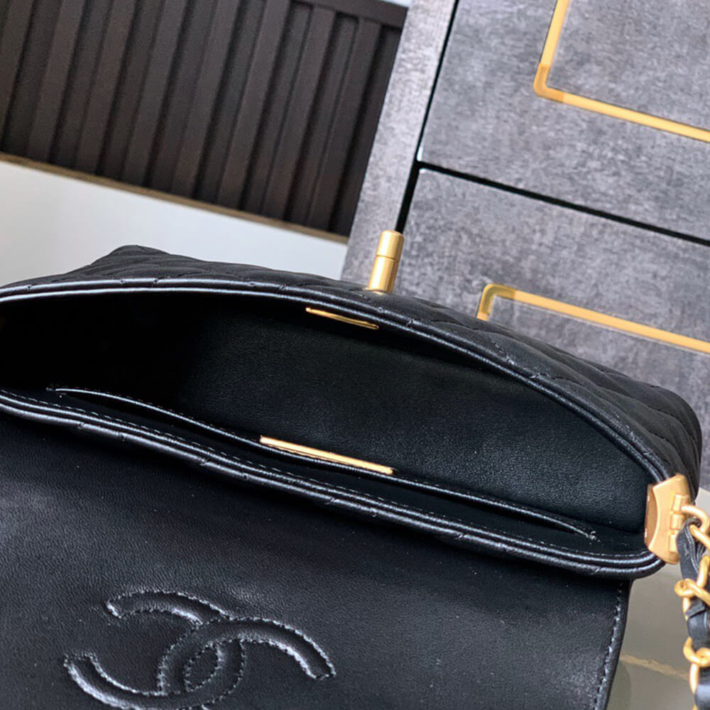 Ch**el small flap bag with top handle(high-end grade)