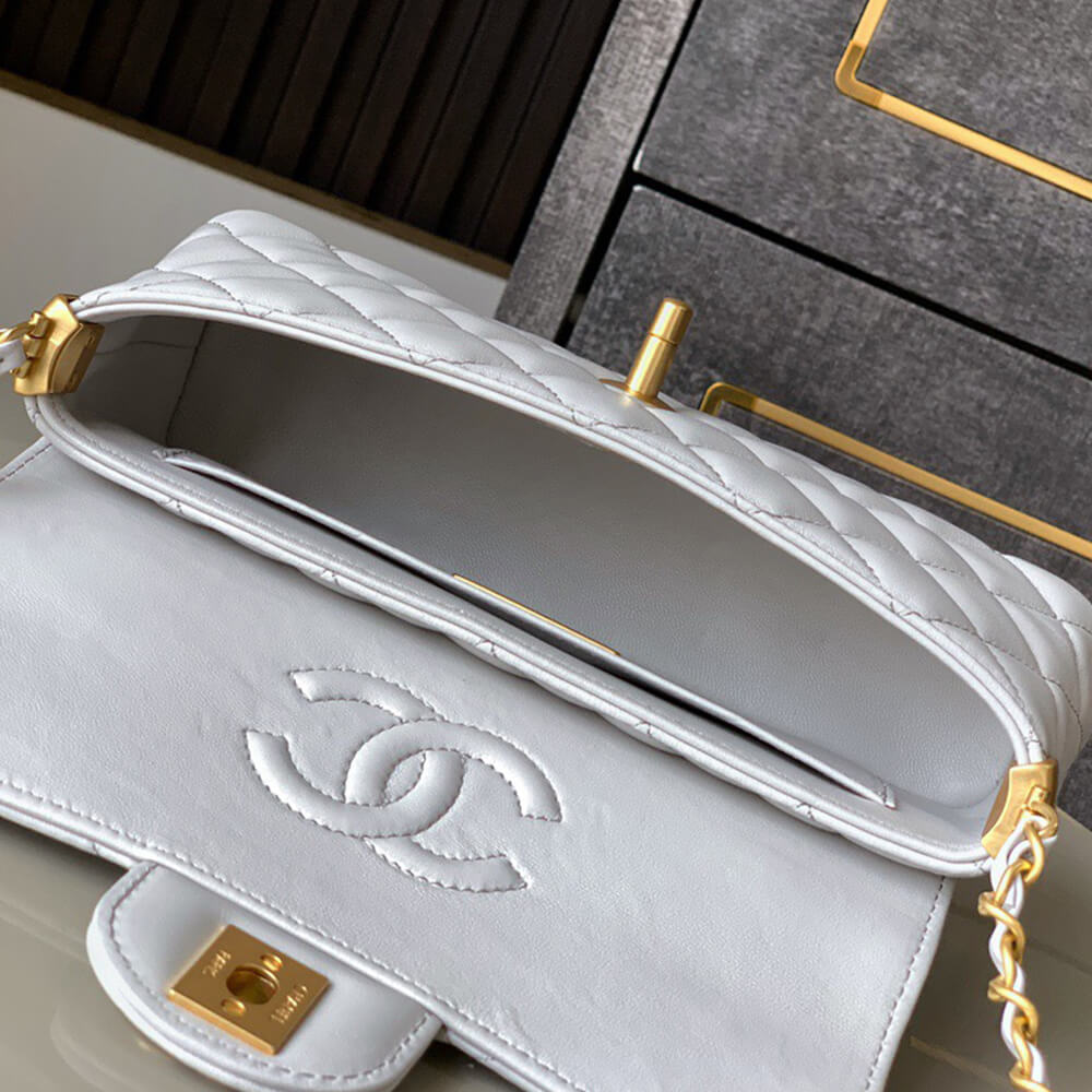 Ch**el mini flap bag with top handle(high-end grade)