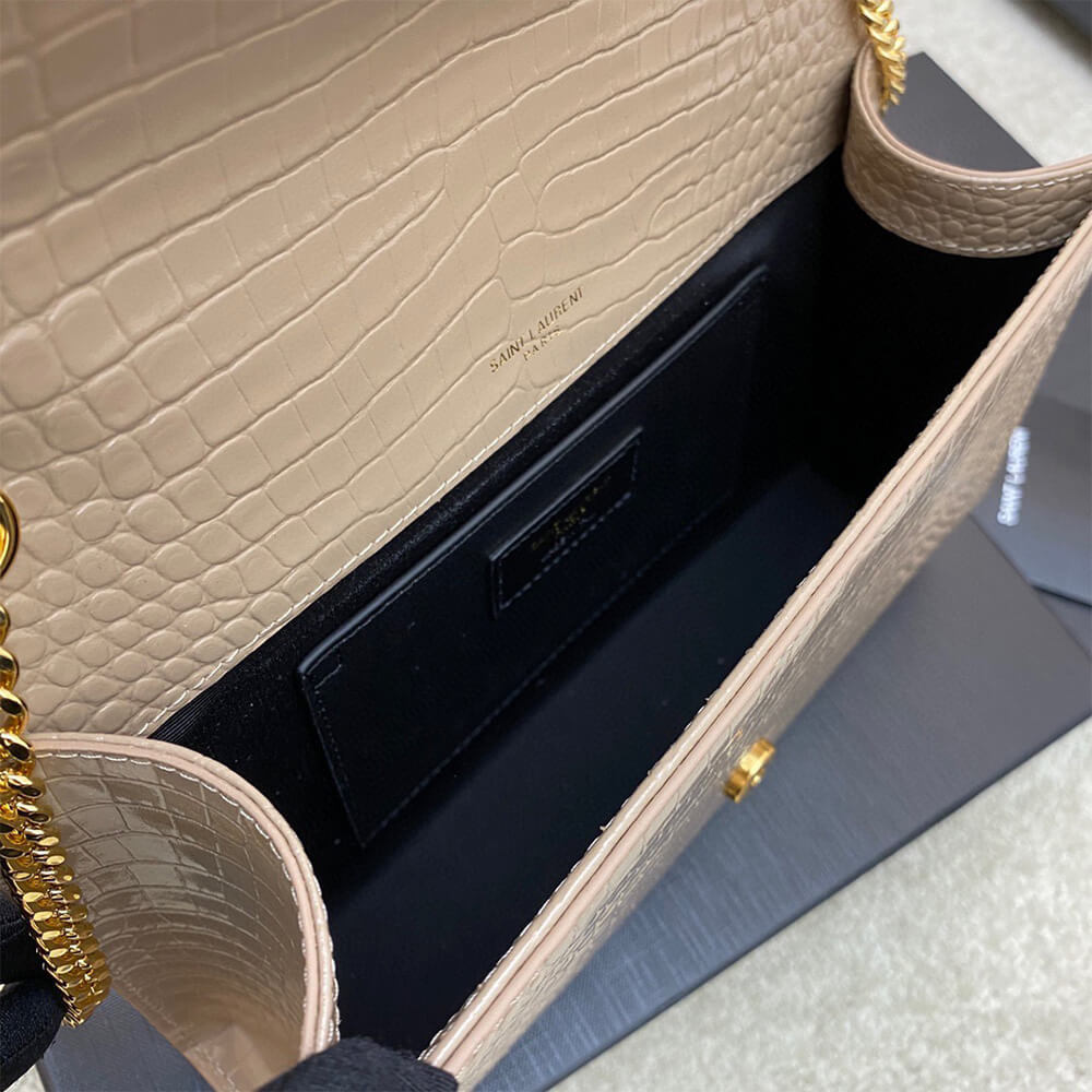 Y51 kate medium tassel in crocodile-embossed leather