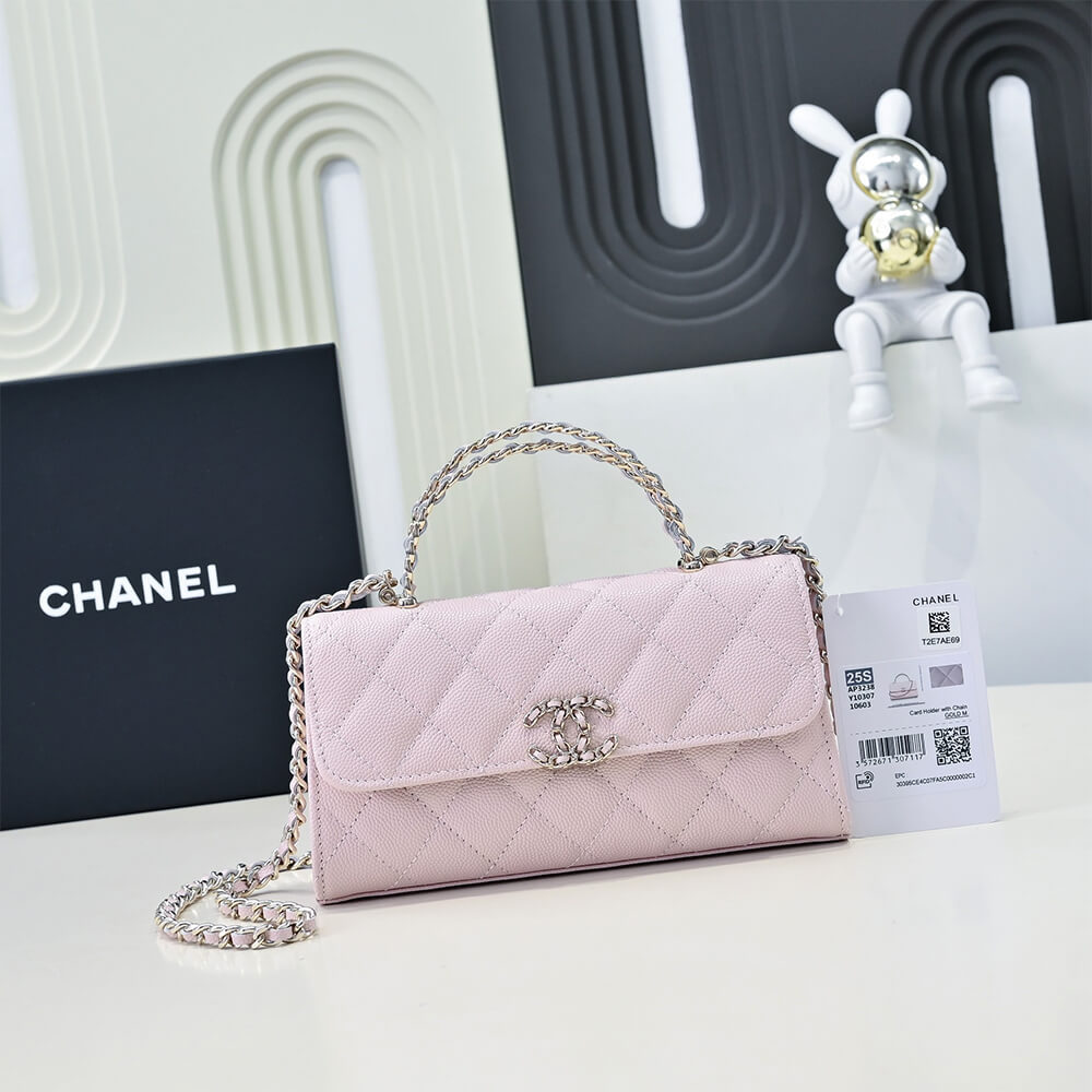 Ch**el flap phone holder with chain(high-end grade)