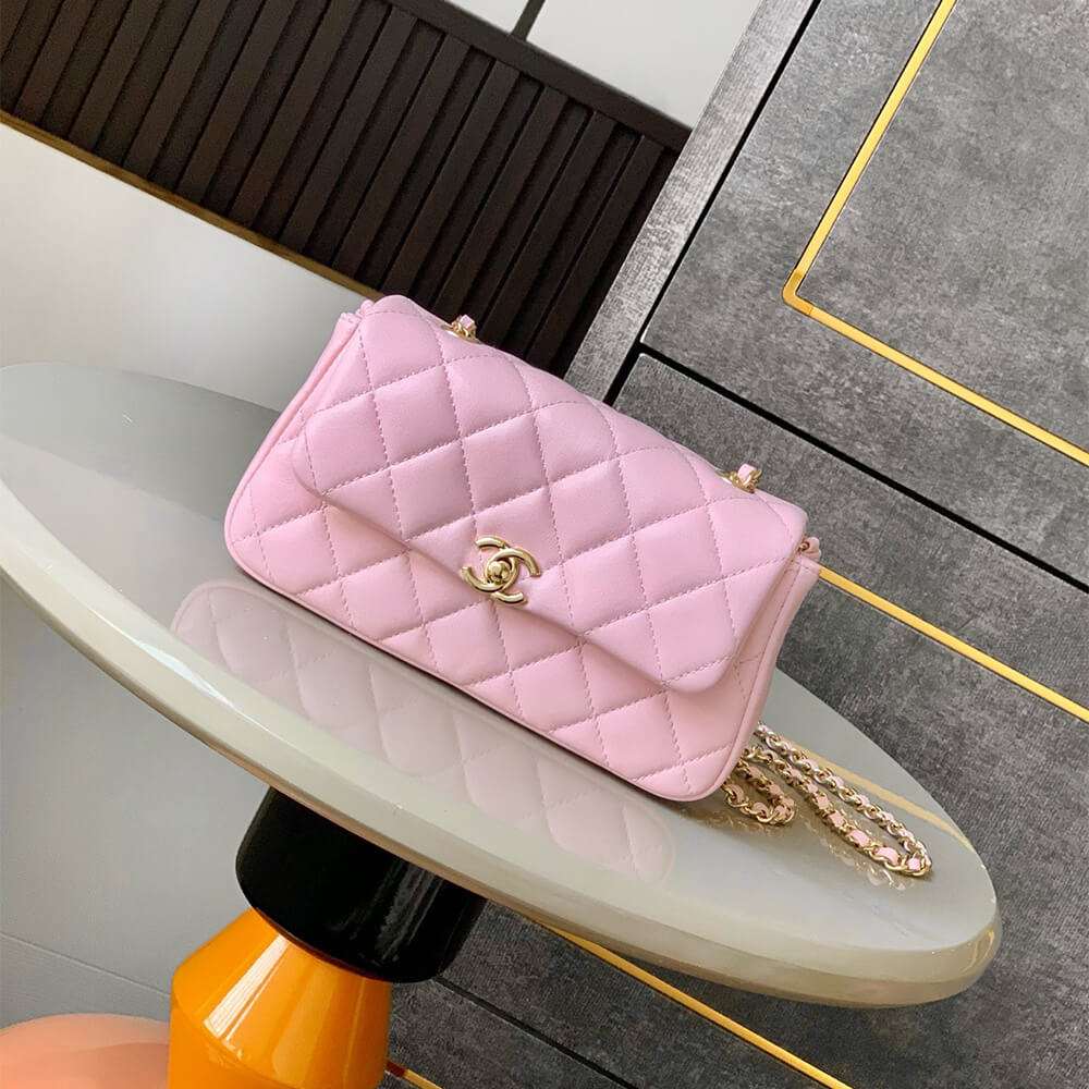 Ch**el flap phone holder with chain(high-end grade)