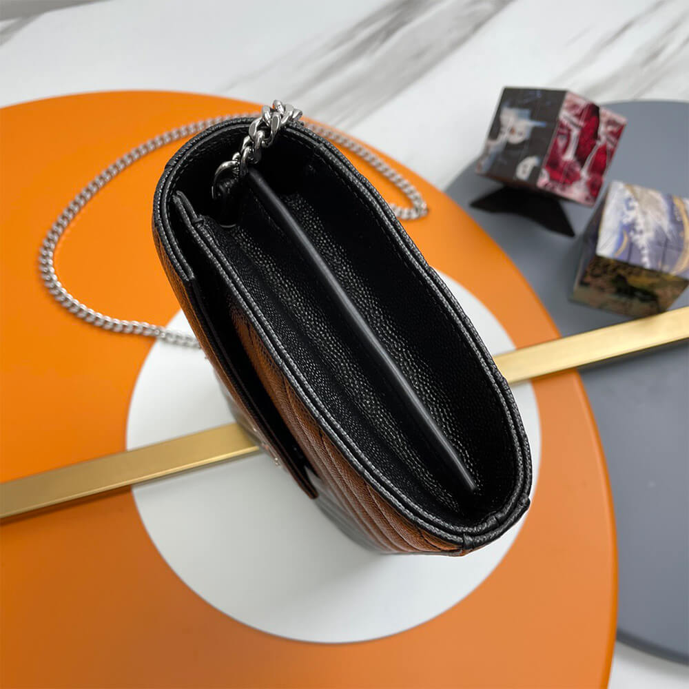 Y51 classic cassandre chain wallet in grain de poudre leather