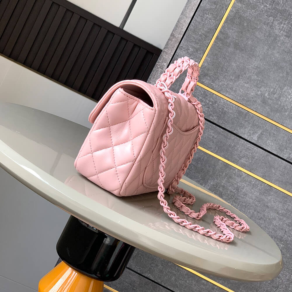 Ch**el mini flap bag with handle(high-end grade)