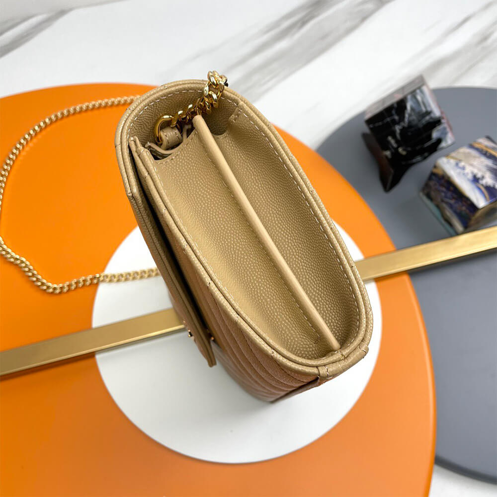 Y51 classic cassandre chain wallet in grain de poudre leather