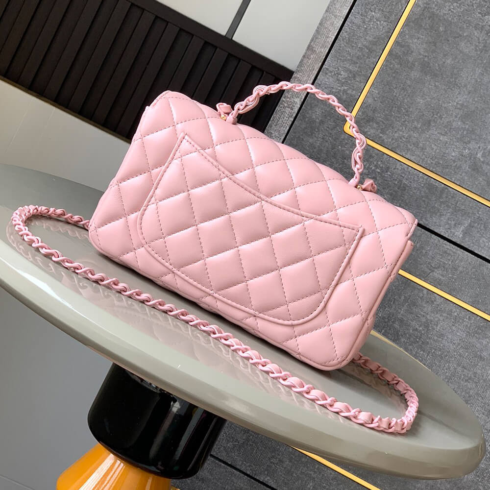 Ch**el mini flap bag with handle(high-end grade)