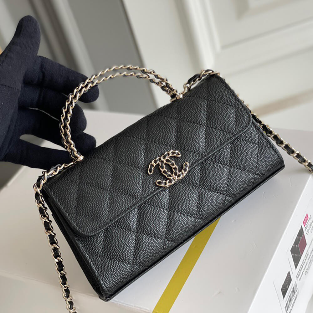 Ch**el flap phone holder with chain(high-end grade)