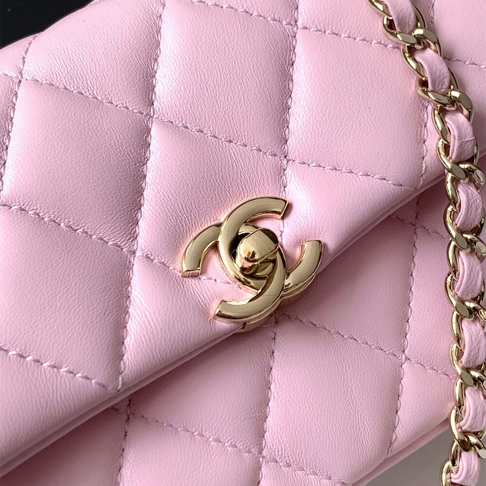 Ch**el flap phone holder with chain(high-end grade)