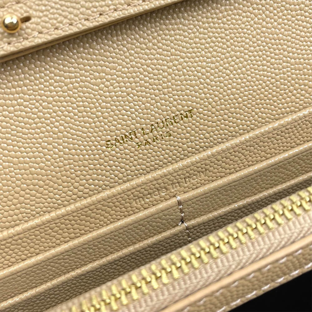 Y51 classic cassandre chain wallet in grain de poudre leather