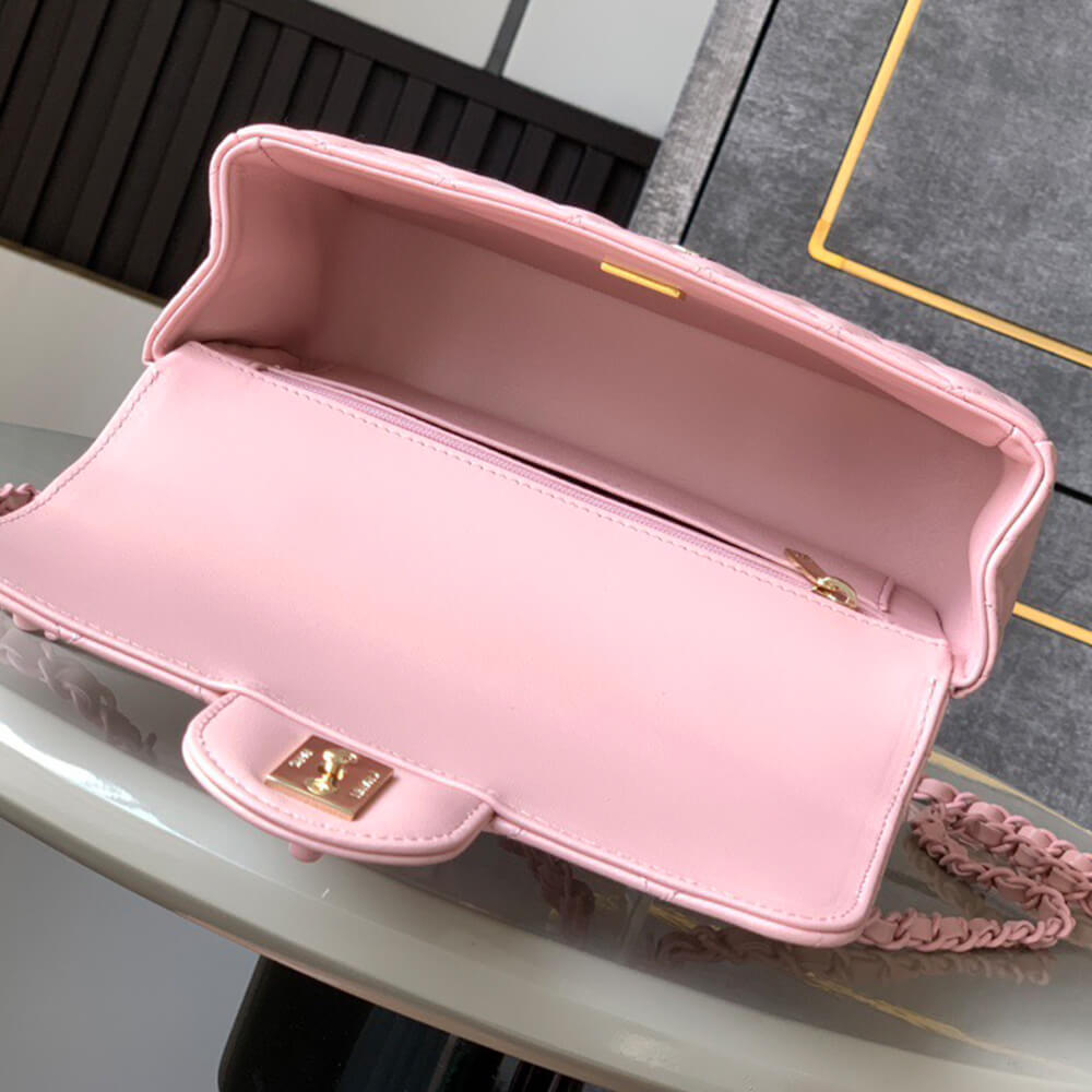 Ch**el mini flap bag with handle(high-end grade)