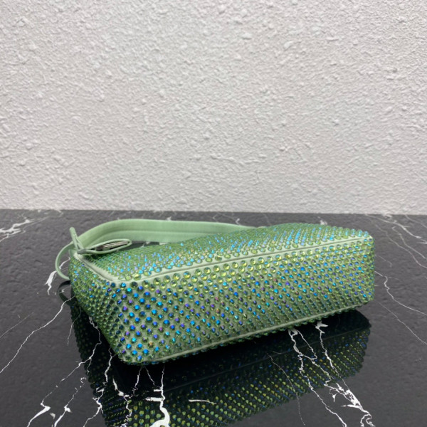 Pra*a satin mini-bag with artificial crystals