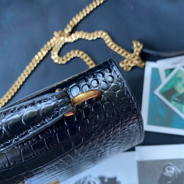 Y*L sunset in crocodile-embossed shiny leather