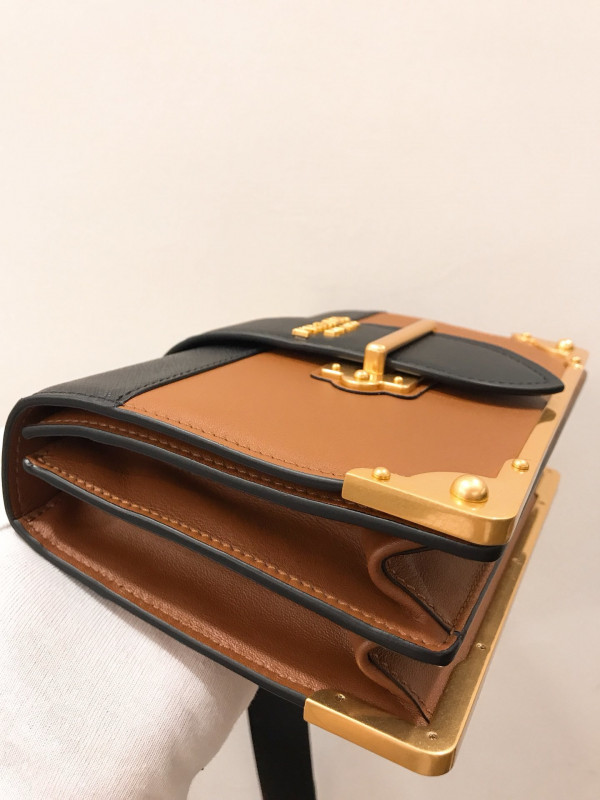 Pra*a cahier leather shoulder bag