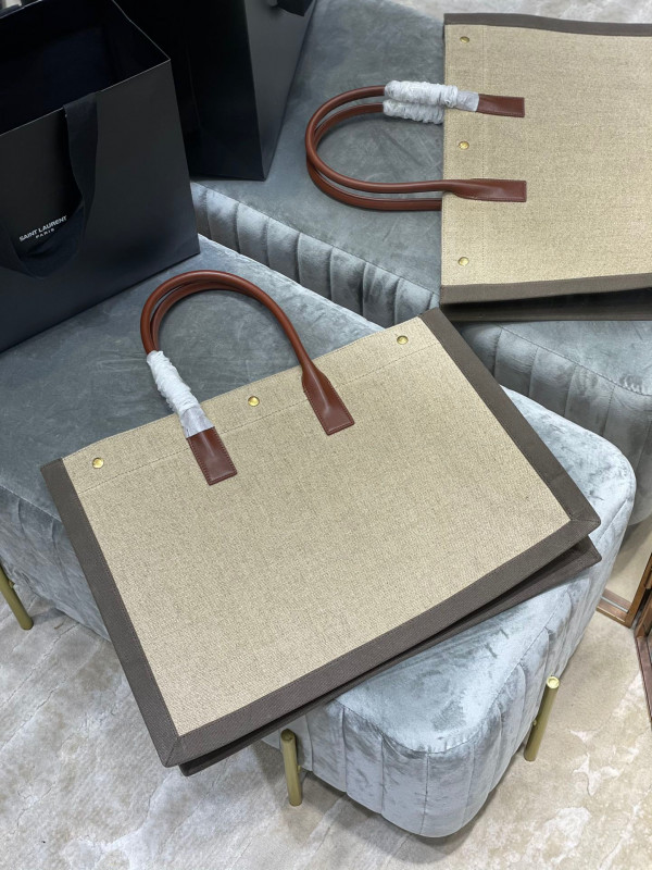 Y*L rive gauche tote bag in linen and leather