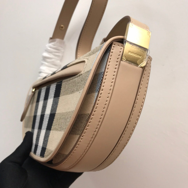 B**rry small check canvas and leather olympia bag